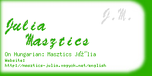 julia masztics business card